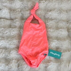 Kids Coral One-Piece Swimsuit